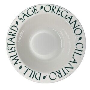 Pier 1 Herbs ll Serving Bowl Oregano Sage Mustard Dill Cilantro Tre Ci Italy